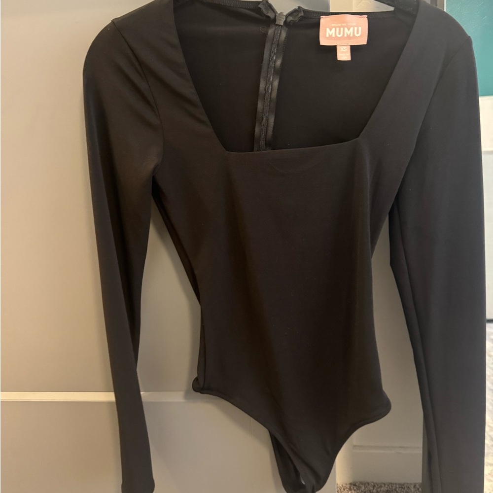 Mumu Black Long Sleeve Bodysuit